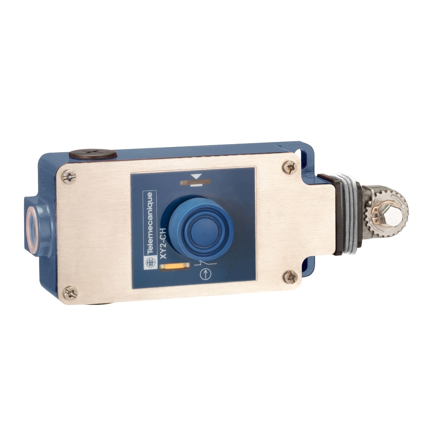 XY2CH13250TK Preventa Latching Emergency Stop Rope Cable Pull Switch, 300 V AC, 10 A, 1NO-1NC Contact