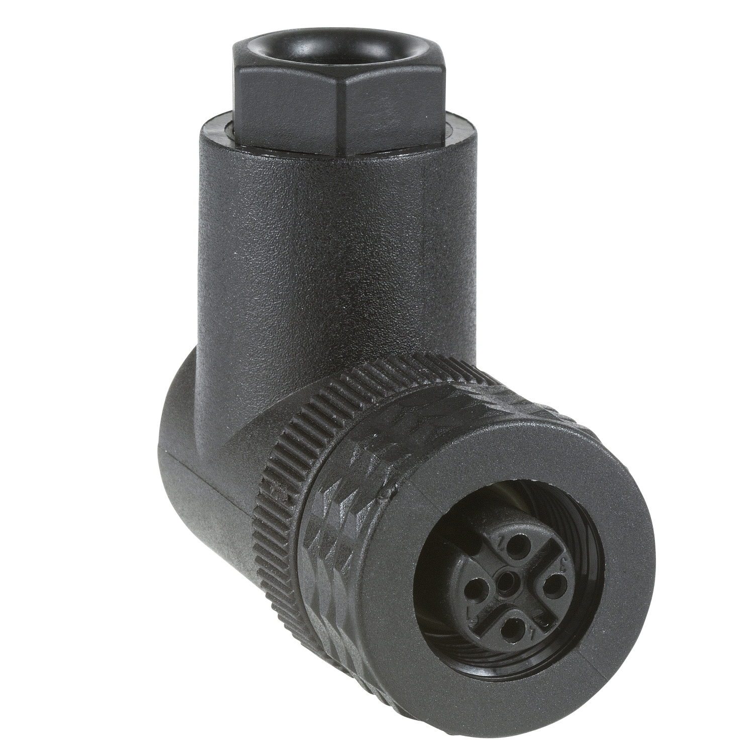 XZCC12FCP40B OsiSense 4-Pin Elbowed Female Cable Gland Connector, 125 V AC/150 V DC, 3 A, PG 7 Cable