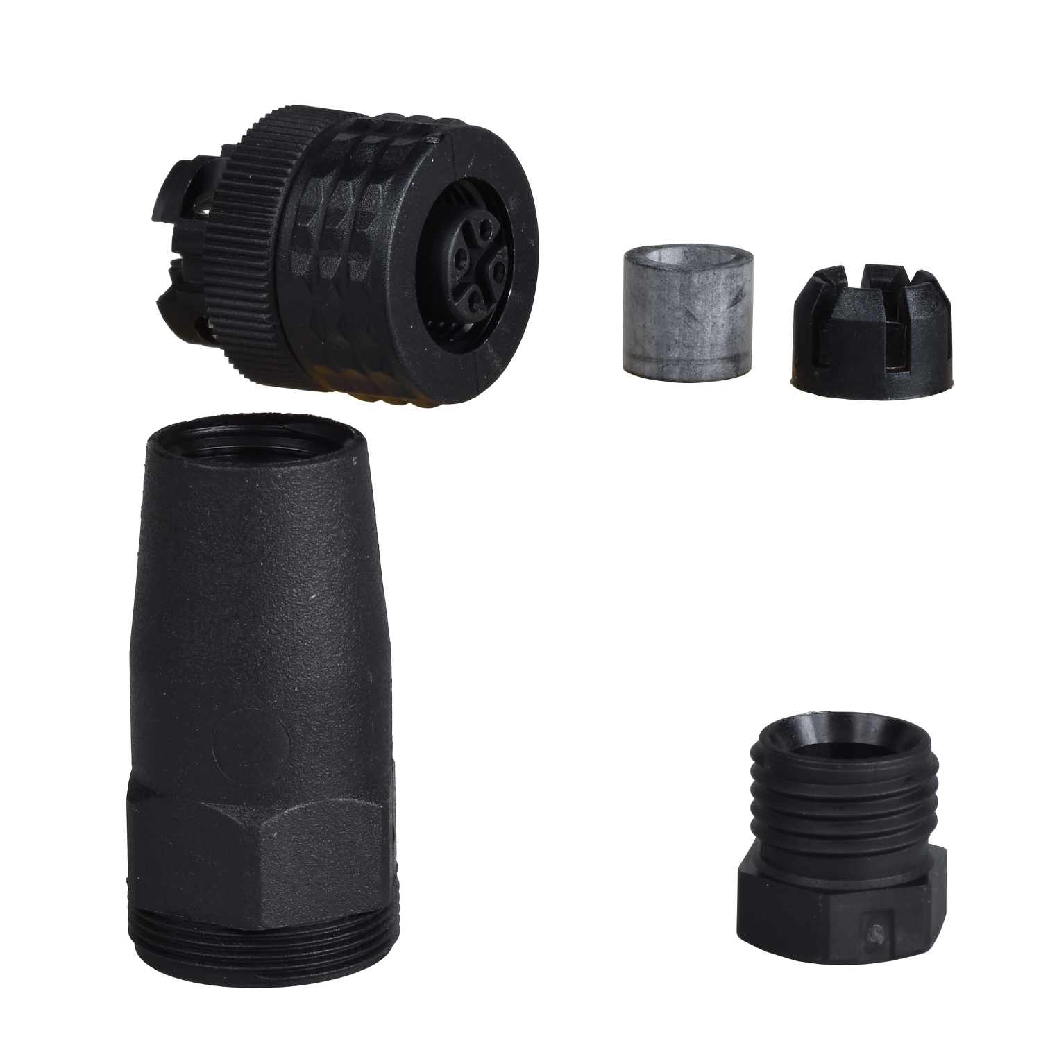 XZCC12FDP40B OsiSense 4-Pin Straight Female Cable Gland Connector, 125 V AC/150 V DC, 3 A, PG 7 Cable