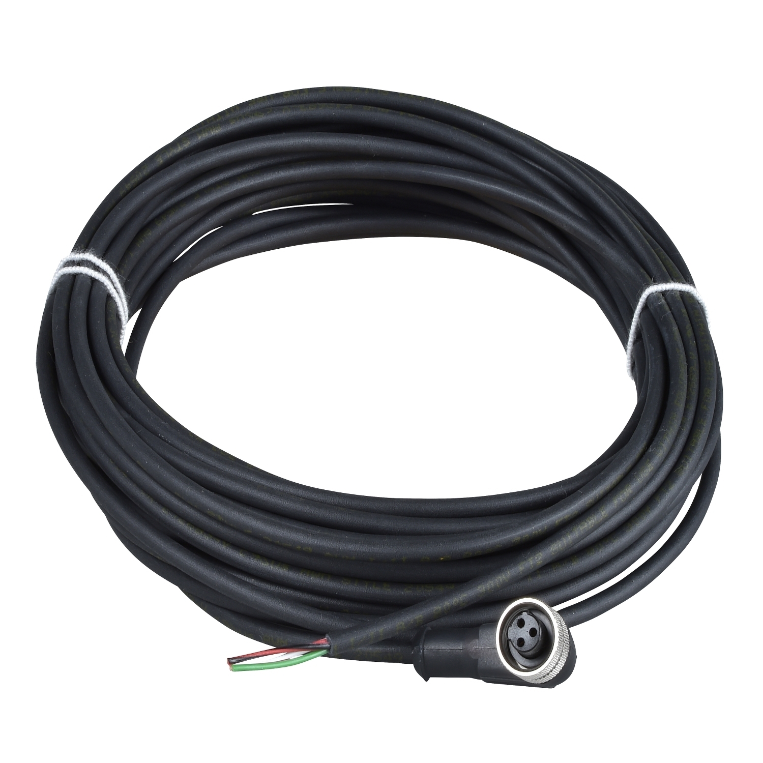 XZCP1965L2 OsiSense XZ Screw-On Pre-Wired Connector, 250 V AC/300 V DC, 3-Pin 1/2-20 UNF Jack End Connection, 2 m L, 0.34 sq-mm Conductor, PUR