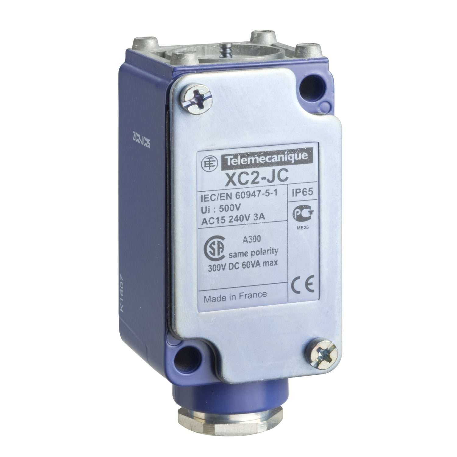 ZC2JC4 OsiSense XC 2-Pole Fixed Limit Switch Body, 2CO Contact, For Use With XC2J and ZC2J Series Standard Format Limit Switch, 10 A Contact, IP65 Enclosure