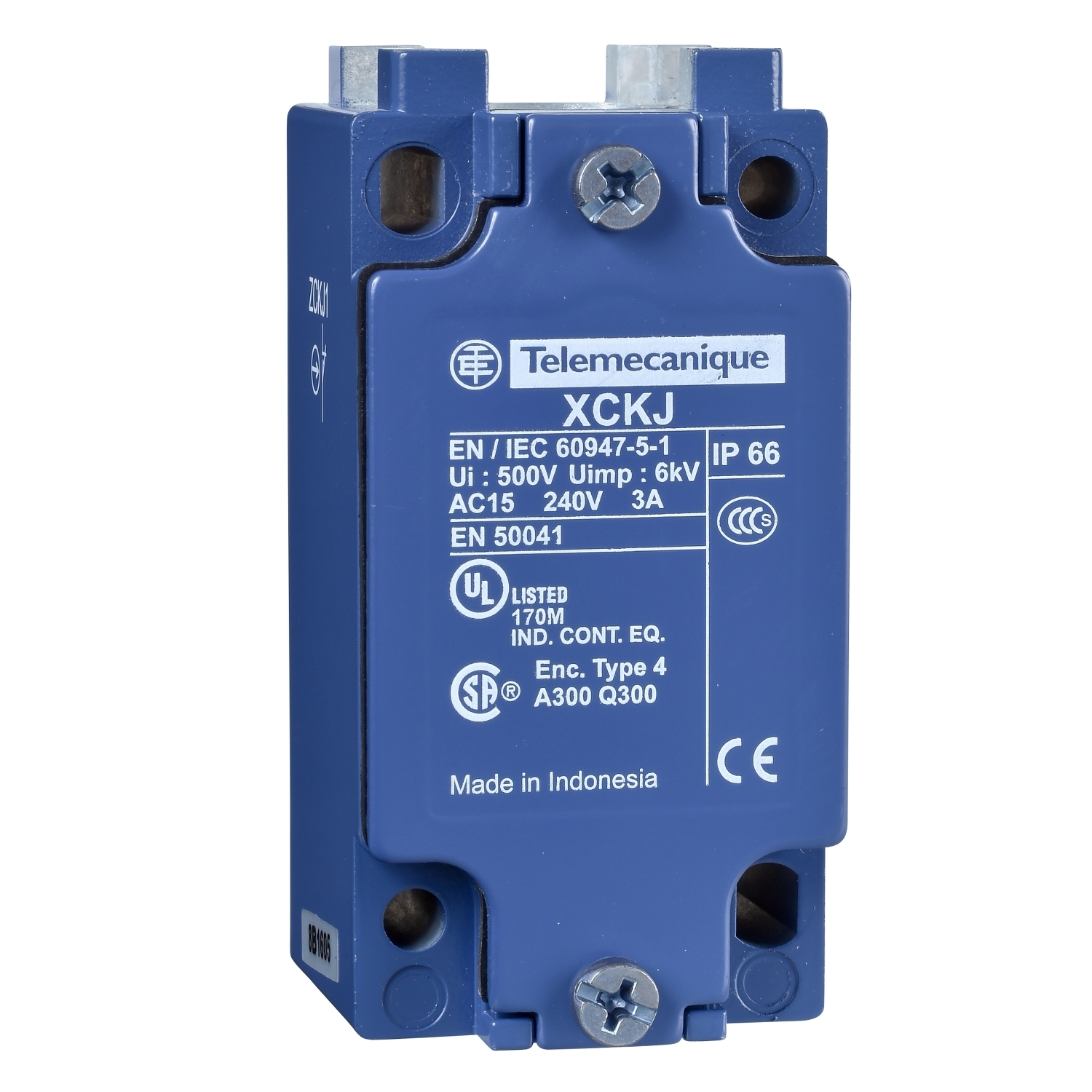 ZCKJ2 OsiSense 2-Pole Fixed Switch Body, 2CO Contact, For Use With XCKJ and ZCKJ Series Standard Format Limit Switch, 10 A Contact, IP66/IK07 Enclosure