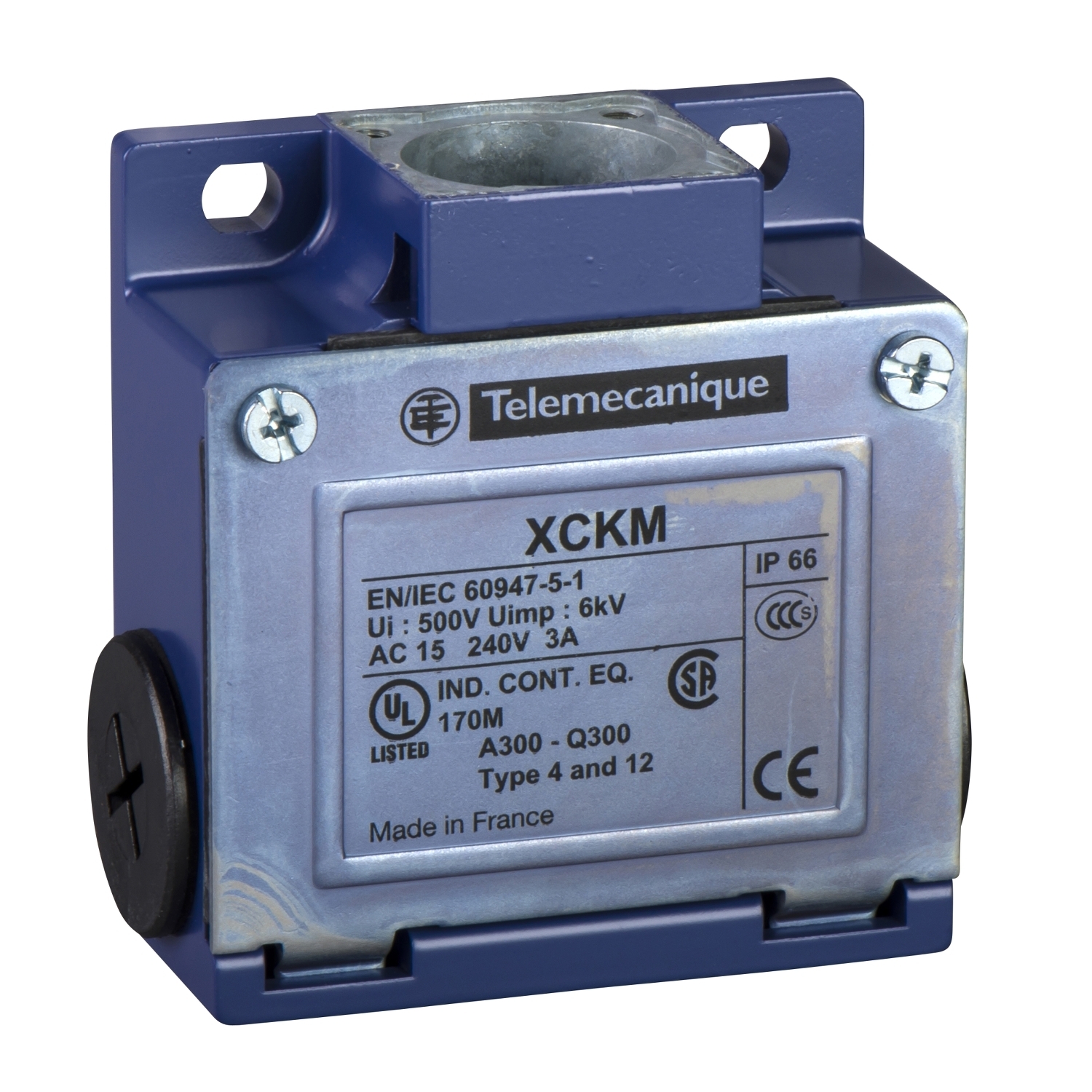 ZCKM7 OsiSense XC 2-Pole Fixed Switch Body, 2NC Contact, For Use With XCKM and ZCKM Series Standard Format Limit Switch, 10 A Contact, IP66/IK07 Enclosure