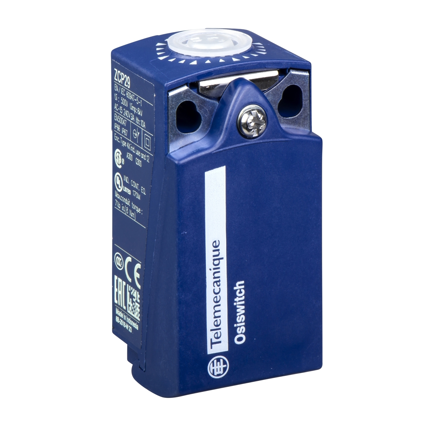 ZCP29 OsiSense XC ZCP Series Fixed Limit Switch Body, 2NC Contact, For Use With XCKP, ZCP and ZCP Series Standard Format Compact Limit Switch, 10 A at 240 V AC Contact