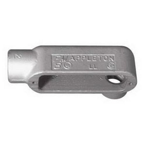 Conduit Outlet Body, Type LL, 3/4 in Hub, 2 Hubs, 8 cu-in Capacity, Form 8 Form, NEMA FB-1 Enclosure, Tapered FNPT Connection, Surface Mounting, Grayloy Iron, Triple Coated Finish, Gray, 5-3/4 in L x 2-1/2 in W x 2-1/2 in H Dimensions