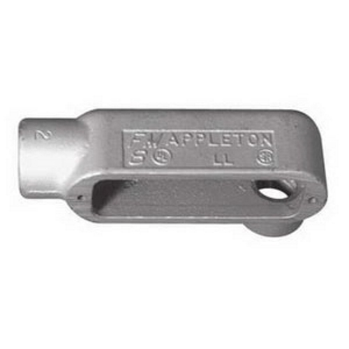 Conduit Outlet Body, Type LL, 2 in Hub, 2 Hubs, 105 cu-in Capacity, Form 8 Form, NEMA FB-1 Enclosure, Tapered FNPT Connection, Surface Mounting, Grayloy Iron, Triple Coated Finish, Gray, 11.13 in L x 5.13 in W x 4.81 in H Dimensions