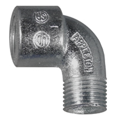 LMF90-50 Short Bushed Elbow, 1/2 in Trade, 90 deg, Malleable Iron, Triple Coated