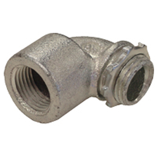 LMF90-75L Short Conduit Elbow, 3/4 in Trade, 90 deg, Malleable Iron