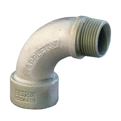 LMFL90-100 Long Bushed Elbow, 1 in Trade, 90 deg, Malleable Iron, Triple Coated