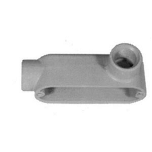 Type LR Conduit Body, 1-1/4 inch, Die-Cast Aluminum, Aluminum Enamel