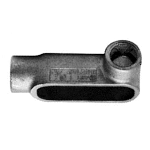 Conduit Outlet Body, Type LR, 1-1/2 in Hub, 2 Hubs, 27 cu-in Capacity, Form 7 Form, NEMA FB-1/FB-2.10 Enclosure, Tapered FNPT Connection, Surface Mounting, Grayloy Iron, Aluminum Enamel/Zinc Electroplated, Gray, 7-1/8 in L x 3-9/16 in W x 2-9/16 in H Dimensions