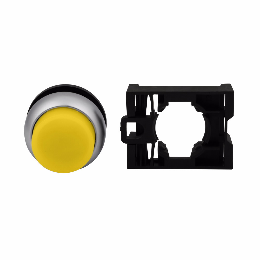 M22-DLH-Y Modular Illuminated Pushbutton Operator, 22.5 mm, Extended Operator, Momentary Contact, Yellow