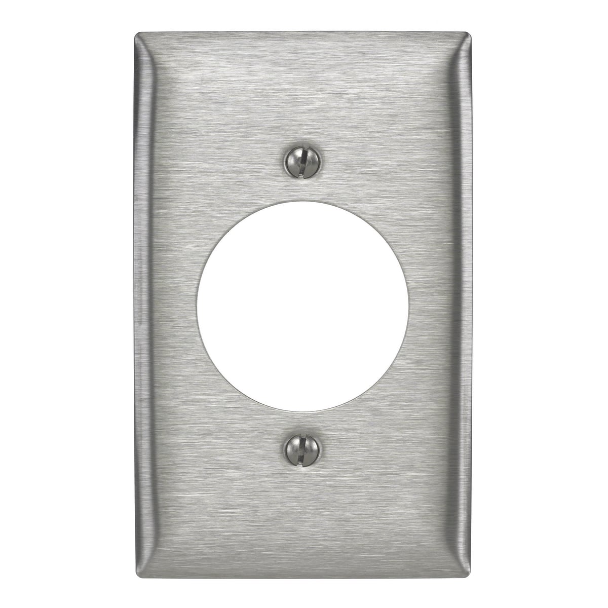 SS725 Standard Receptacle Wall Plate, 1 Gangs, 302/304 Stainless Steel