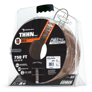 105100908045 PullPro Copper THHN Wire, 10 AWG, Solid, Brown, 750 ft