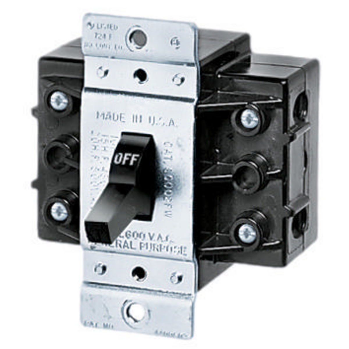 HBL7863FWD 3-Phase Standard AC Motor Disconnect Switch, 600 VAC, 60 A, 36000 W Power Rating