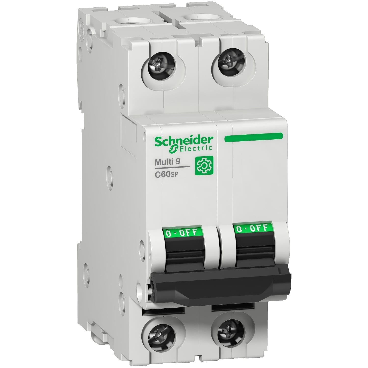 M9F22202 C60SP Multi-Standard Miniature Circuit Breaker, 240/415/440 V AC, 2 A, 10 kA Interrupt, 2 Poles, Thermal Magnetic Trip