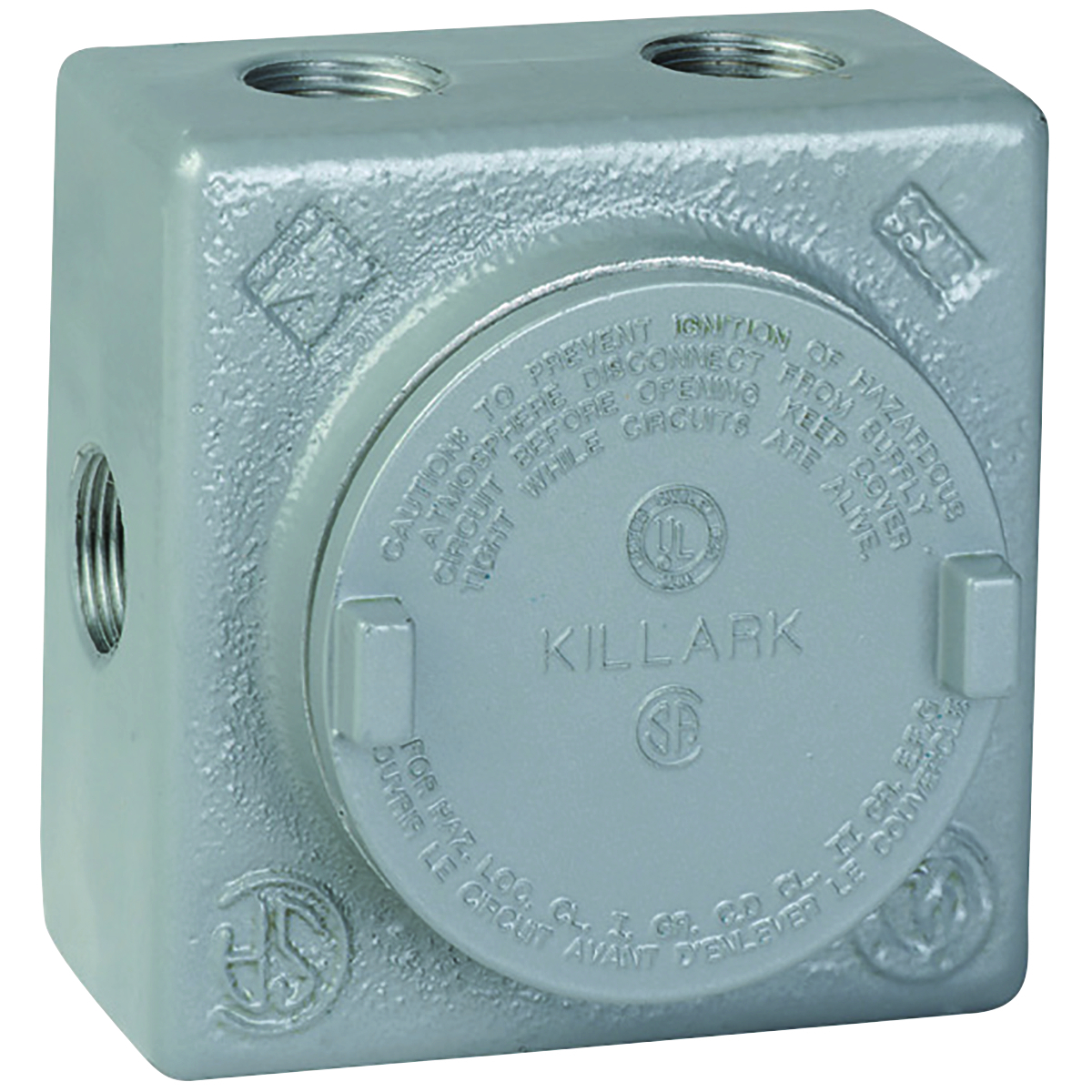 GRSS-3 Explosionproof Square Conduit Body, Internal Hub Body, 1 in Hub, 29 cu-in, Aluminum