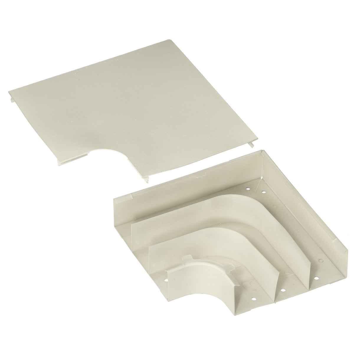 HBL6711DFOIV Divided Full Capacity Large Radius Standard Raceway Elbow, 90 deg Bend, 1-1/4 in Bend Radius, 13.77 sq-in, Rolled Steel