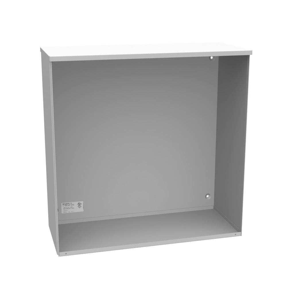 24x10x24 Screw Cover Type 3R UL Listed Steel No Knockouts ANSI 61 Gray Quad D Mounting Knockout for Lock Emboss Mounting Holes in Back