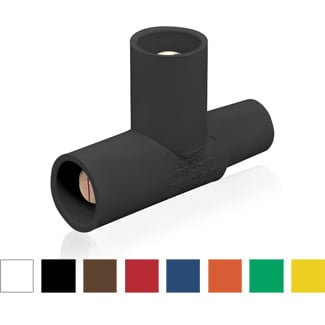 16A21-UB Rhino-Hide 1-Pole Cam Type Taper Nose Paralleling Tee, 600 V AC/DC, 400 A, Female x Male x Male, Santroprene TPV Housing