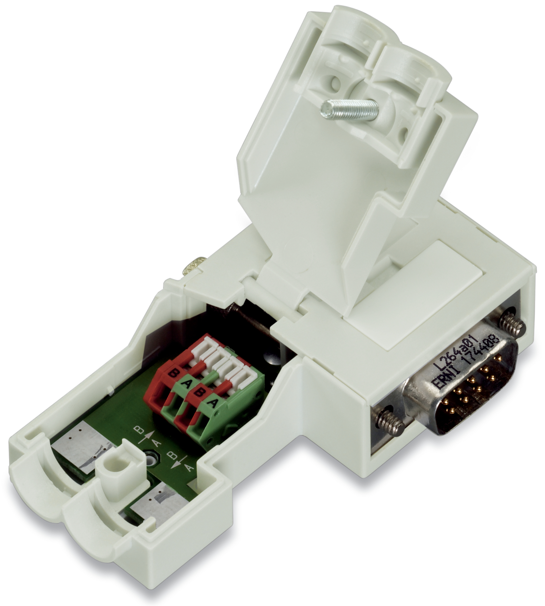 750-971 Male Fieldbus Connector, 0.638 in H x 1.717 in W x 2.866 in D, Polyamide 6.6, Light Gray