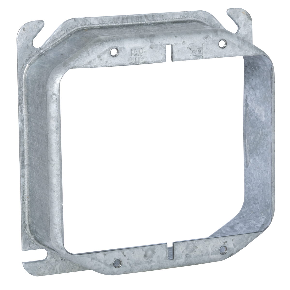 781 2-Device Raised Box Cover, 4 in L x 4 in W x 1-1/4 in D, Receptacle/Switch Cover, Drawn Steel