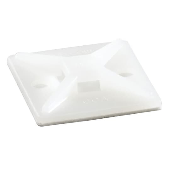 TC5345A Ty-Rap Cable Tie Mounting Base, 4-Way, Self-Adhesive Mount, 0.19 in W Tie, Nylon/Polyamide 6.6, Natural