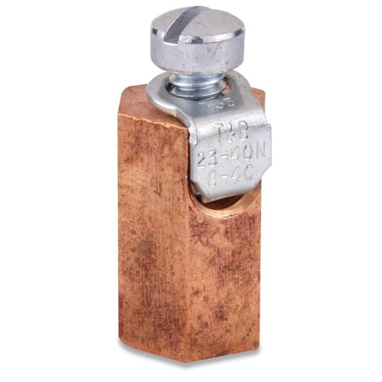 31262 Blackburn Type FL Female Stud Connector With Fillister Head Screw, 8 to 4 AWG Max Run/Tap, Copper