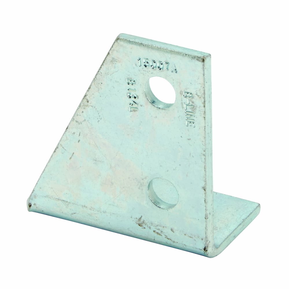 B134LZN 90 deg Left Hand Gusseted Corner Angle, 4 Holes, 3-1/2 in L x 1-7/8 in W x 7/32 in THK, Steel
