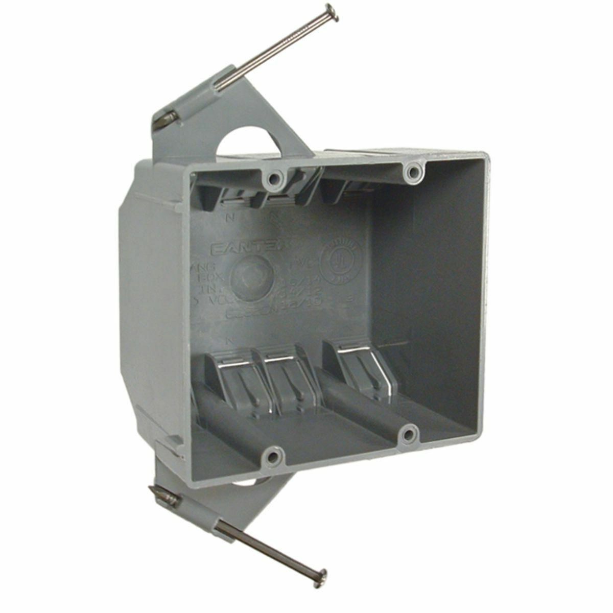 7835RAC Non-Metallic Cable Box With Captive Nails, 2 Gangs, 32 cu-in