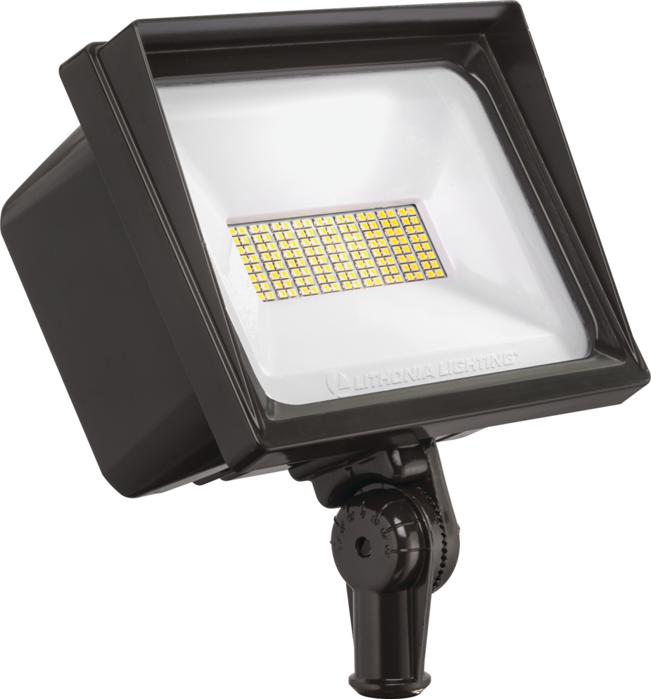 QTE LED P3 40K 120 THK DDB M6 QTE Rectangular Floodlight, LED Lamp, 66 W Fixture, 120 VAC, Dark Bronze Housing