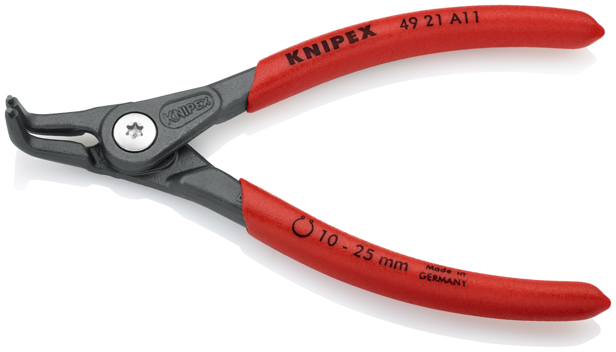 External 90° Angled Precision Snap Ring Pliers, 5 1/4 in., Non-slip plastic, 3/64 in. Tips