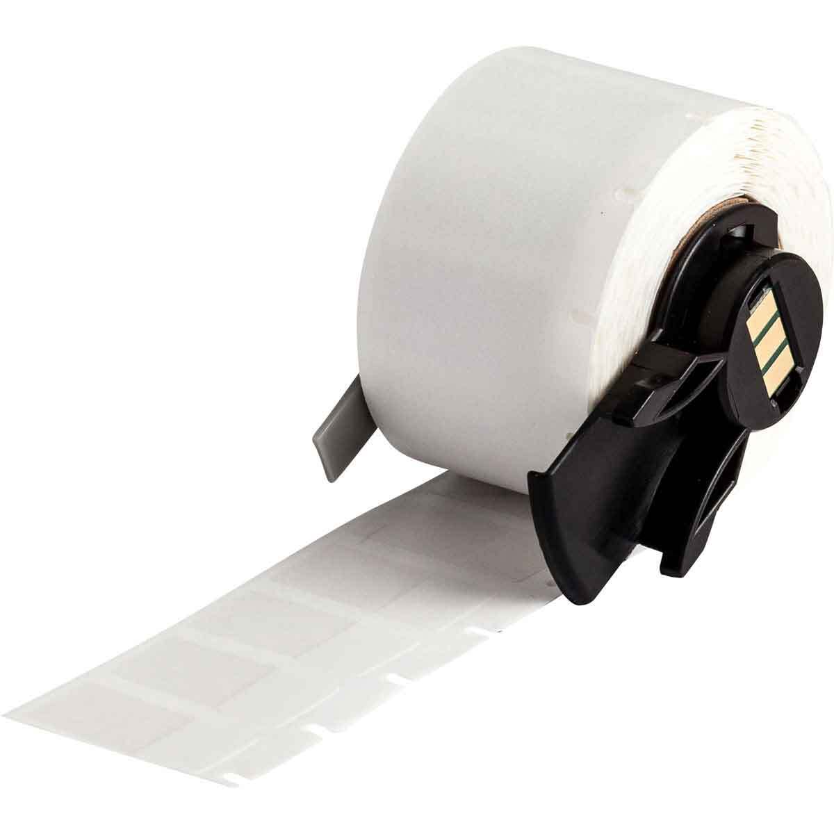 M6-17-417 Self-Laminating Aggressive Adhesive Wire and Cable Label, 0.5 in W, White/Clear, Vinyl