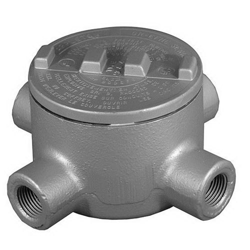 GRX200 Unilets X-Style Dust-Ignitionproof Explosionproof Conduit Outlet Box With Cover, 2 in, 4.88 in Cover Opening, 76 cu-in, Triple Coated
