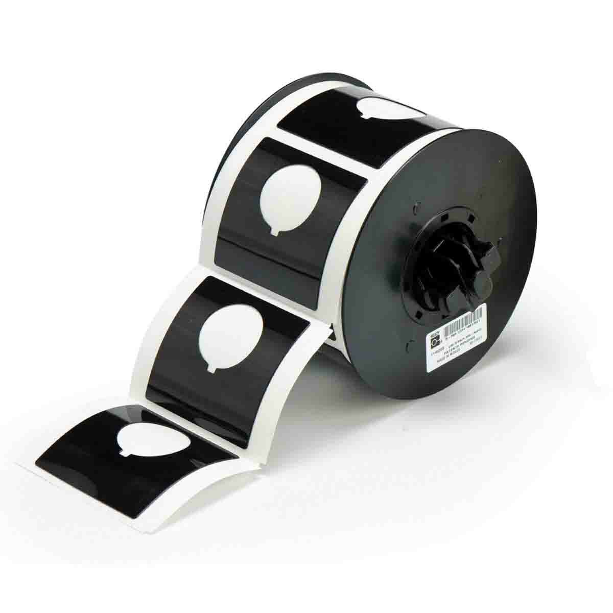 B30EP-170-593-BK Rectangular Raised Profile Label, 2.4 in L x 2.4 in W, Colored Blank Legend, Black, B-593 Polyester, 145 per Roll Labels