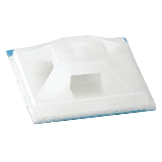TC150X150A-L Ty-Rap Cable Tie Mounting Base, 4-Way, Adhesive/Threaded Mount, 0.19 in W Tie, Nylon/Polyamide 6.6, Natural