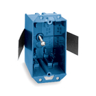 One-Gang Old Work Outlet Box, Volume 16 Cubic Inches, Length 3-1/2 Inches, Width 2-1/4 Inches, Depth 2-11/16 Inches, Color Blue, Material PVC, Mounting Means Thermoplastic Molded Ears #4 Snap-In