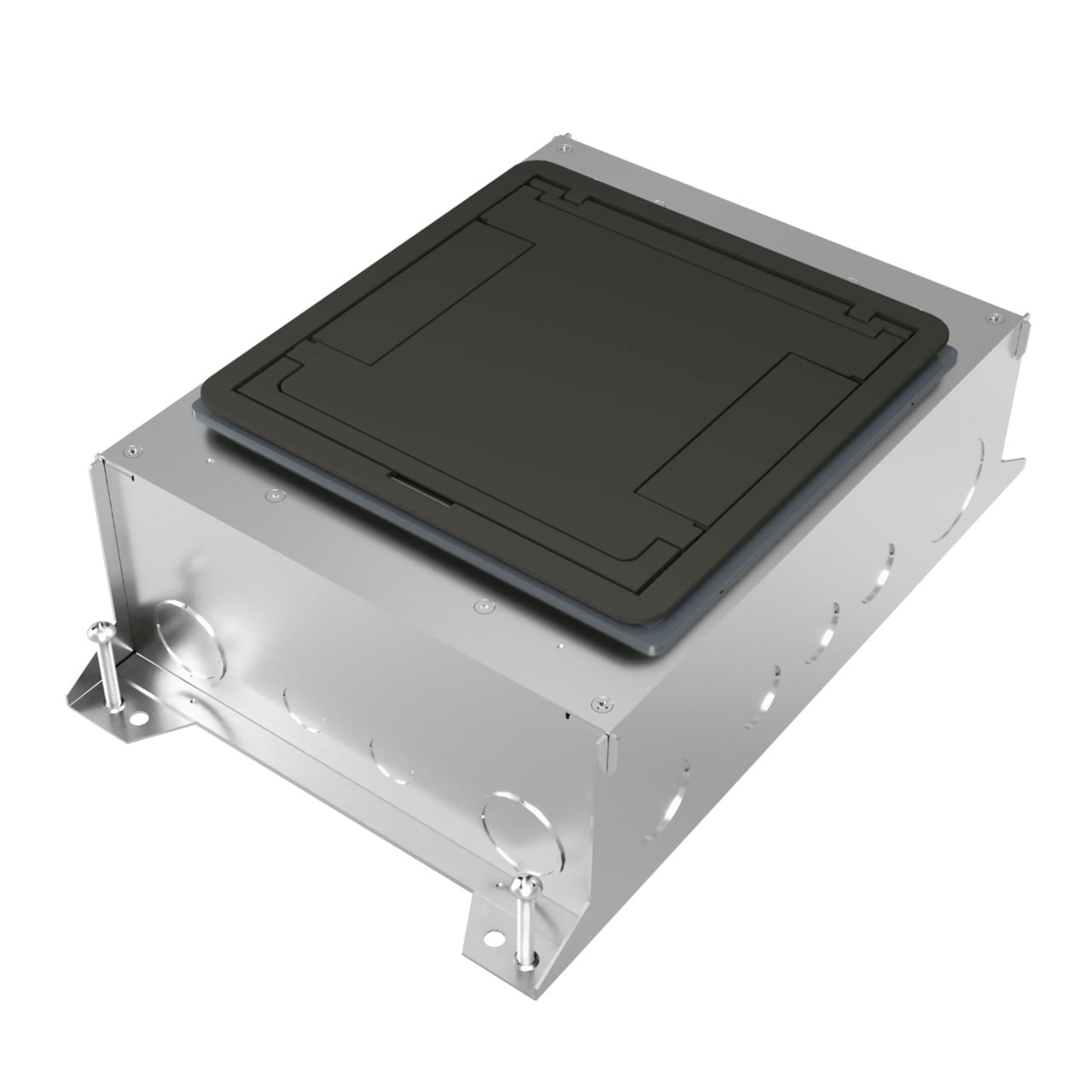 RFBA10R55 RFBA Above Grade Floor Box, Steel, 10 Gangs, (22) Knockouts, 19 in H x 12-3/16 in W x 6 in D