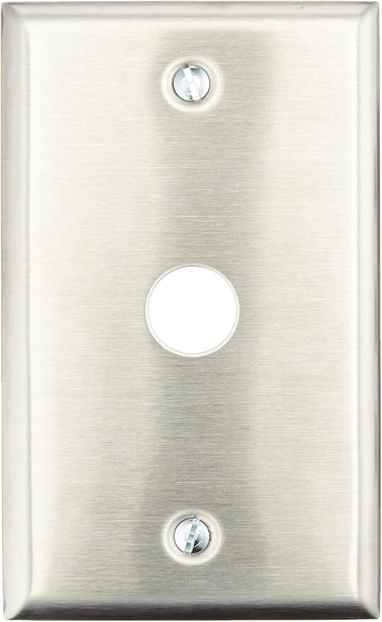 147-1 1-Gang Pushbutton Plate, For Use With Model 620 and 690 Standard Single Gang Box, Stainless Steel