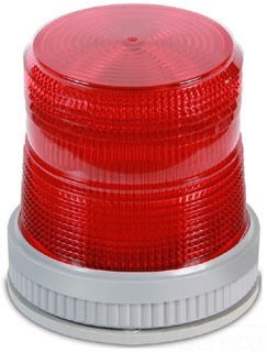 105XBRMR120A Xtra-Brite Multi-Mode Flashing Beacon, 120 V AC, LED Lamp, 3-3/4 in Dia, Screw Mount, Red, UL 1598A, UL 595, cUL Listed, Class I, Div 2, Groups A, B, C, D, Class II, Div 2, Groups F, G, Class III