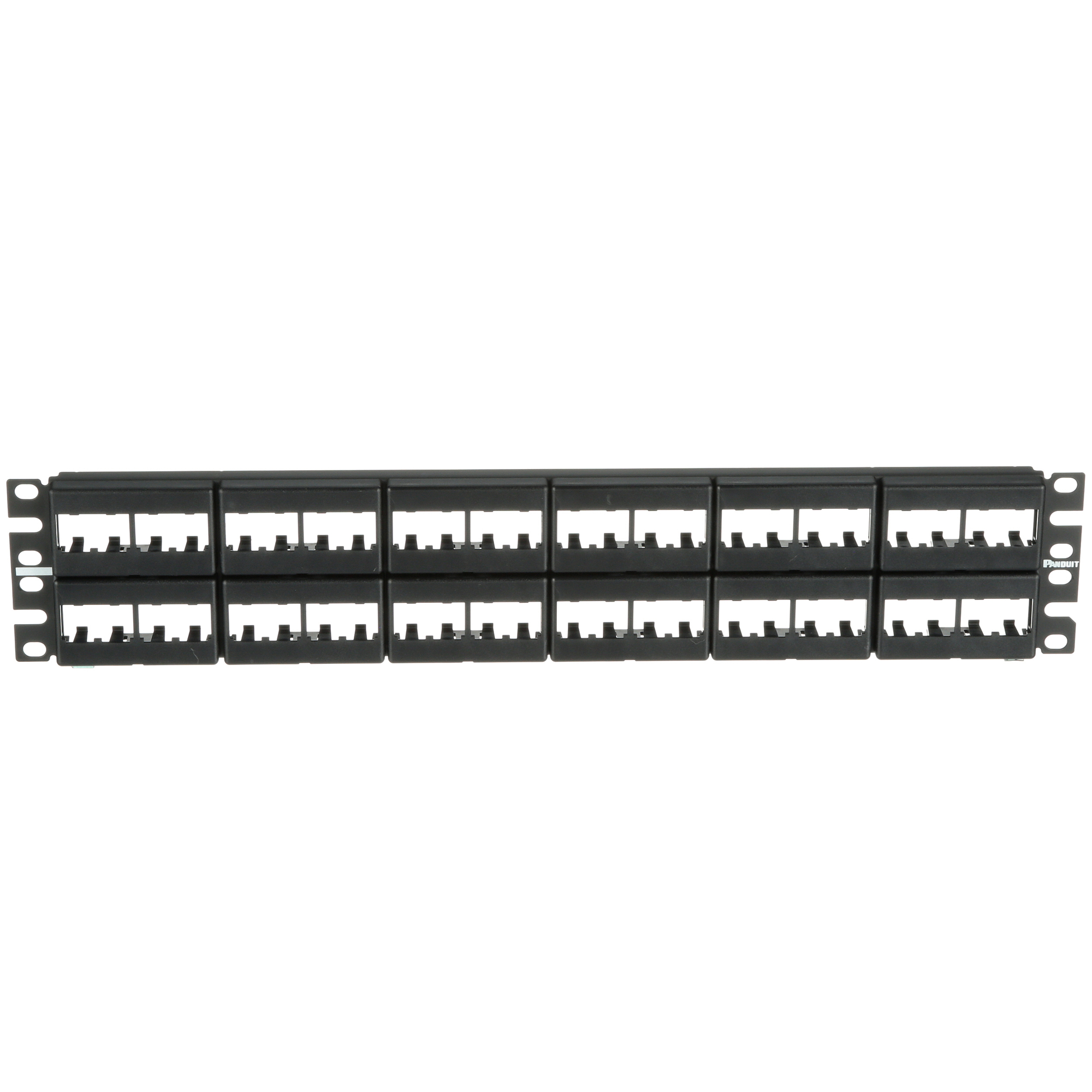 CPP48WBLY Mini-Com PanNet 2RU Flat Unloaded Unshielded Front Access Modular Patch Panel, 48 Ports, Cold Rolled Steel