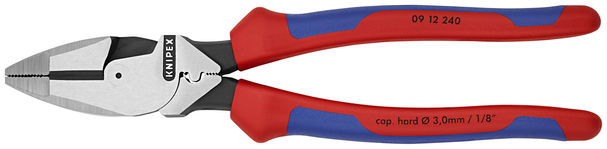 High Leverage Lineman's Pliers New England with Fish Tape Puller & Crimper, 9 1/2 in., Multi-Component