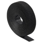 FOR Roll Hook and Loop Tie, Black Polyethylene/Nylon for Temperatures up to 104.4 Degrees Celsius (220 F), Length of 4572.0mm (180 Inches), Width of 19.05mm (0.75 Inch), Thickness of 1.588mm (0.0625 Inch), Tensile Strength Rating of 222.5 Newtons (50 Pounds)