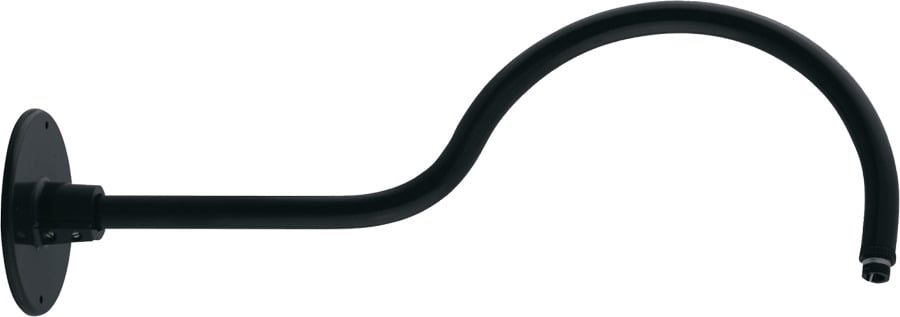 GOOSE1 Style 1 LED Gooseneck Arm, 1/2 in NPS Thread, 1 in Dia Tube, For Use With LED Wallpack, Aluminum