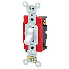 20-Amp, 120/277-Volt, Toggle 3-Way AC Quiet Switch, Extra Heavy Duty Spec Grade, Self Grounding, Back and Side Wired, Red