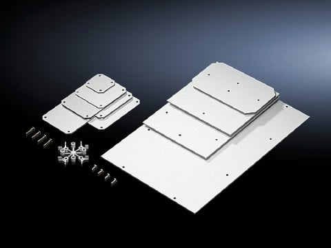9548000 Square Mounting Plate, For Use With PK Series Model 9517.000/0.100, 9518.000/0.100, 9519.000/0.100 Enclosure, Laminated Paper, Light Gray