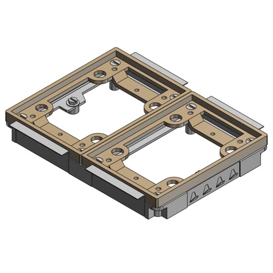 642-P-TACB Steel City Flush Service Tile Activation Kit, For Use With 640 P/740 Series Floor Box, 2-Gang, Brass