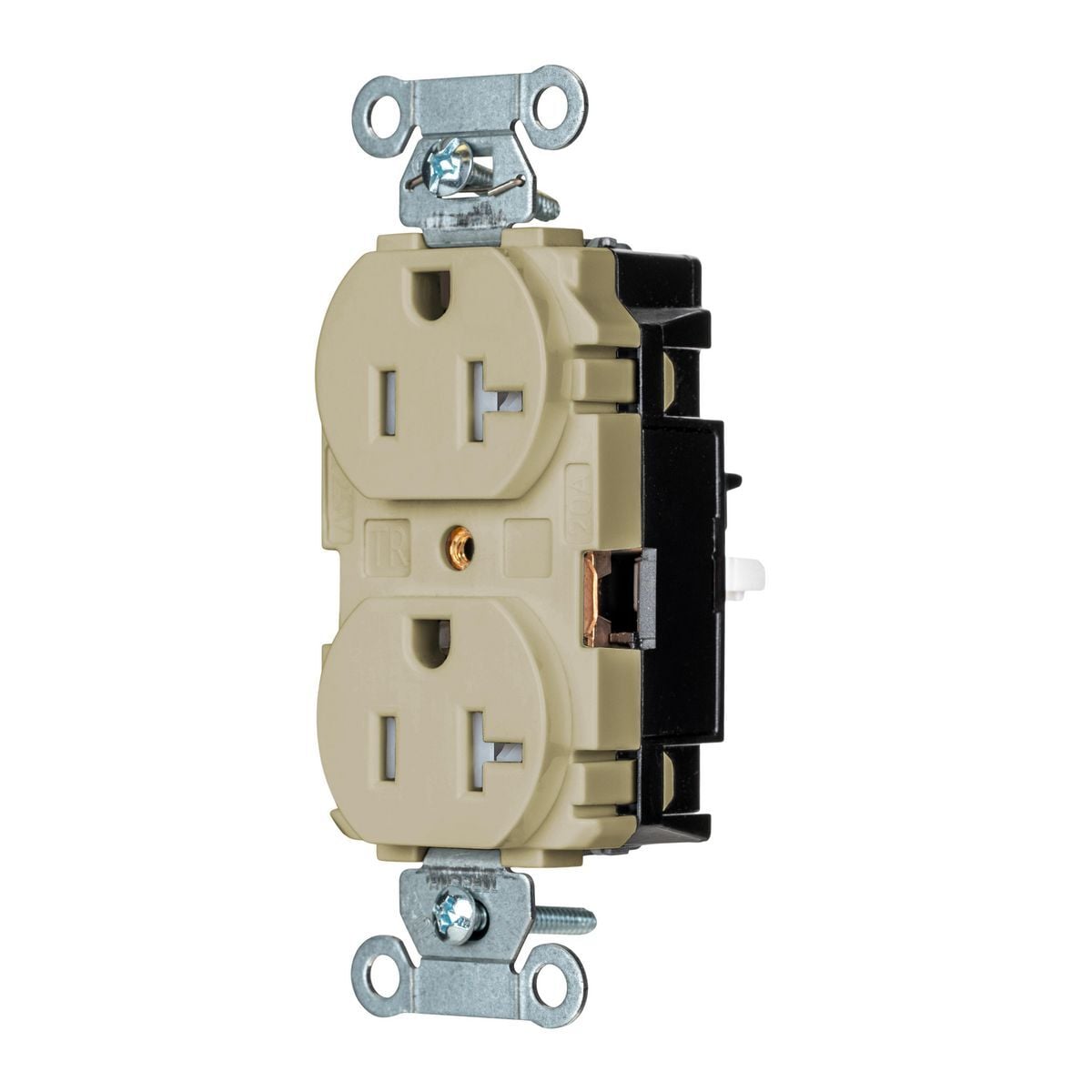 BR20STITR EdgeConnect Straight Blade Receptacle, 125 V, 20 A, 2 Poles, 3 Wires, Ivory