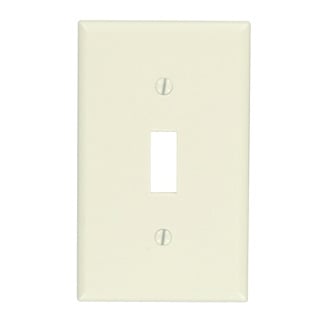 78001 Standard Size Traditional Wall Plate, 1 Gangs, 2-3/4 in W x 4-1/2 in H, Thermoset, Light Almond