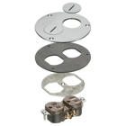 Trim Kits with metal covers for Arlington FLB3500 Box. 4" round Nickel cover gasket and receptacle.